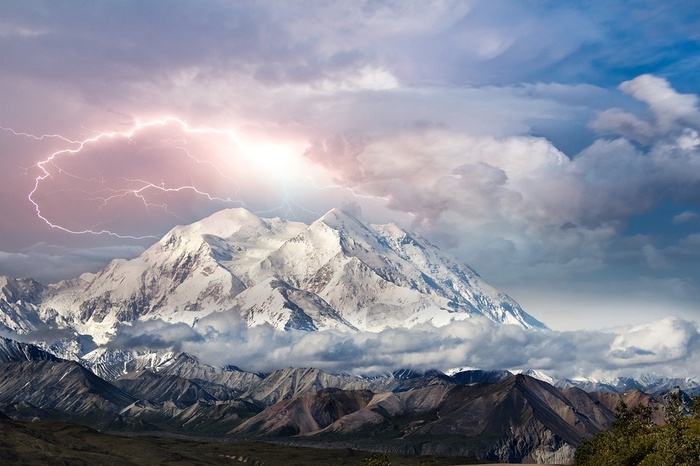冬天山水背景风景