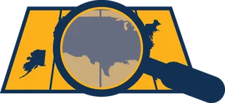 放大镜地图查找素材卡通旅游