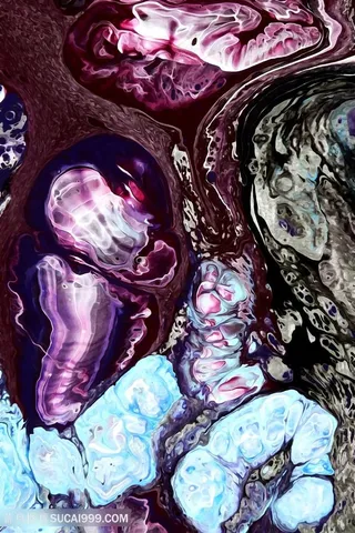 抽象唯美水彩艺术油画