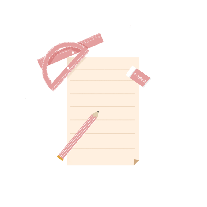 开学季文具卡通免扣素材