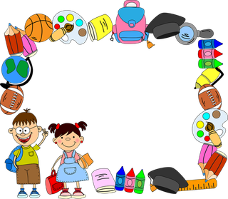 儿童可爱卡通边框少儿兴趣班素材