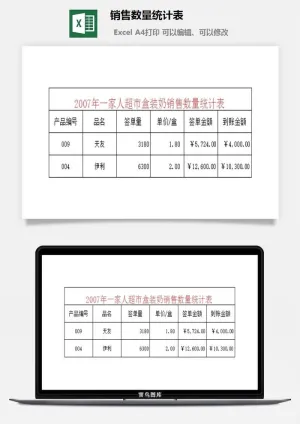 销售数量统计表excel模板