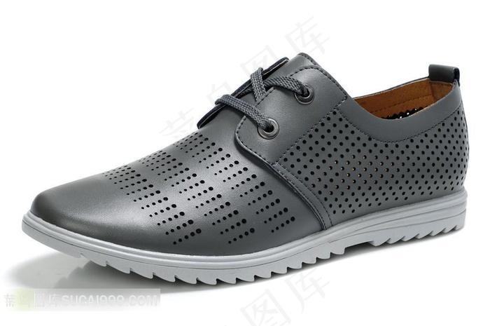 高清男式带孔皮鞋图片