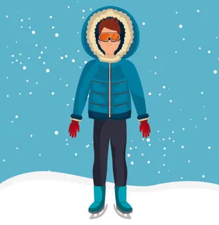 冬天服饰服装冬装穿冬装保暖冬季卡通人物男女装Ai矢量图片素材