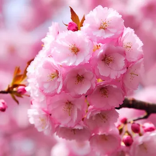 粉色樱花细节特写摄影图