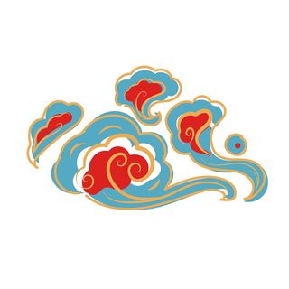 中国风中式国潮敦煌云纹祥云插画图案云朵云彩元素PSDAI设计素材