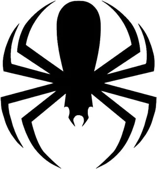 黑色蜘蛛siluet标志PNG图片免抠