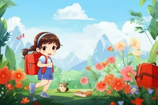 开学学习学生儿童草地背景