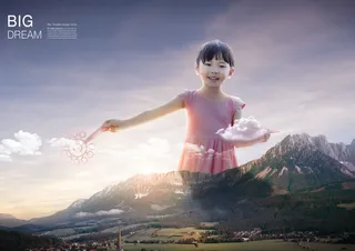 儿童梦想天空背景