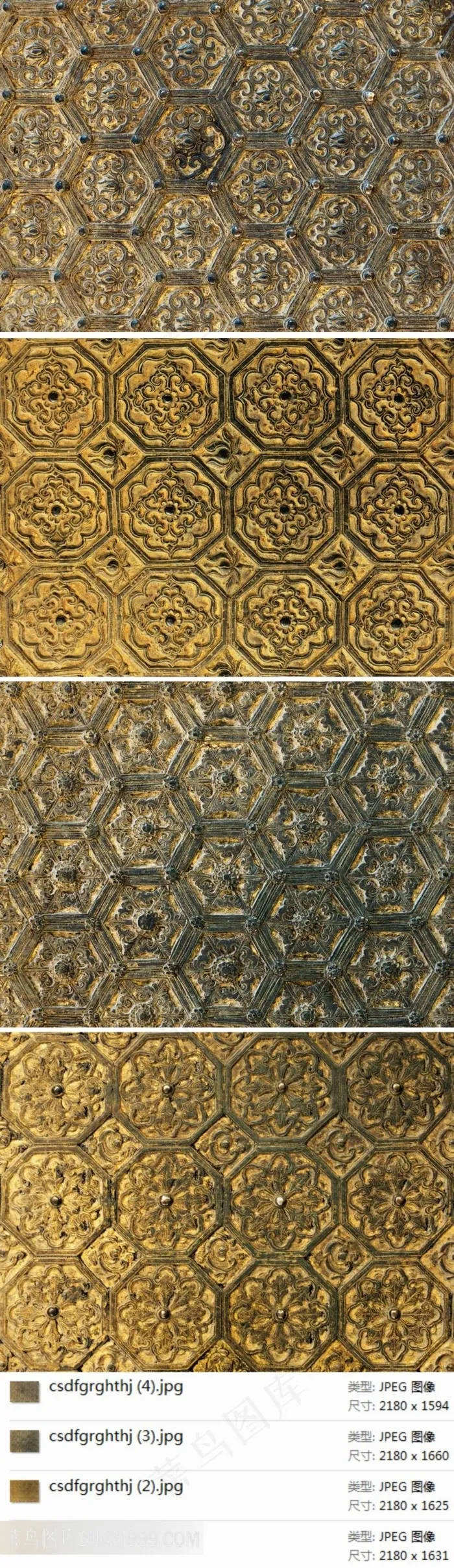 精美的古代铜纹背景