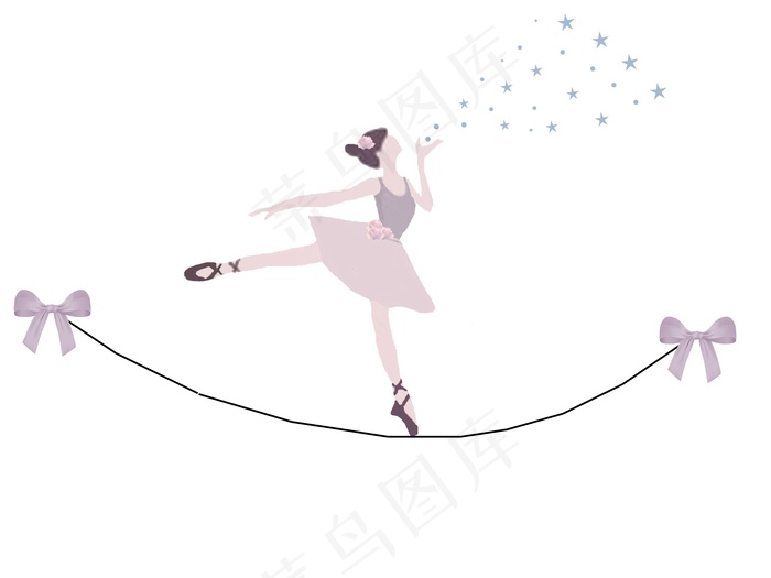 卡通芭蕾舞女孩图片