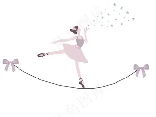 卡通芭蕾舞女孩图片
