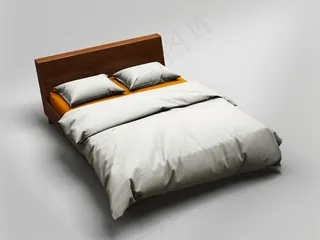 卧室床上用品被单床单枕头展示样机模板