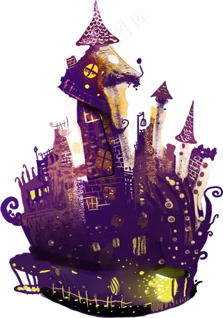 万圣节节日卡通素材城堡