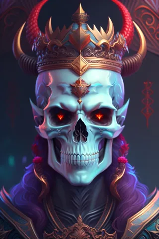 戴皇冠的恶魔 可怕的 肖像