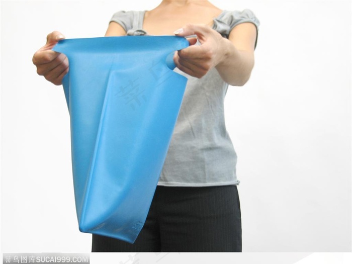 蓝色低碳环保手提袋