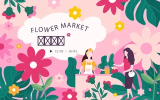 春天商场活动展板背景AI矢量素材