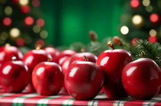 平安夜苹果圣诞节日摄影图