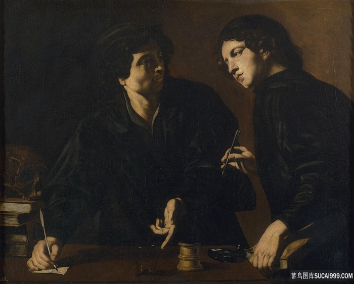 黑衣男士高清油画