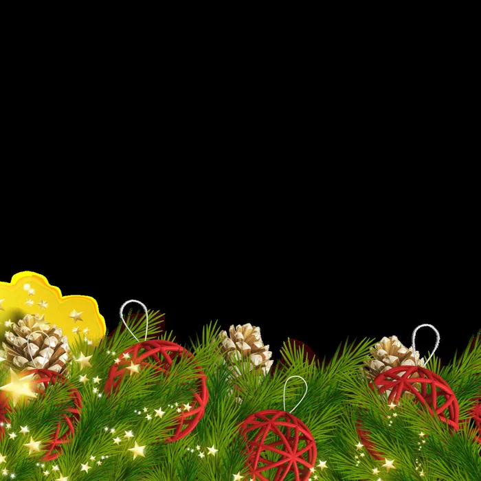 圣诞节松树边框挂画psd模版下载