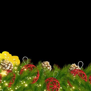 圣诞节松树边框挂画