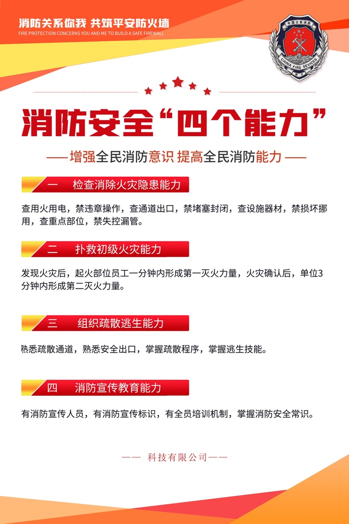消防安全四个能力psd模版下载