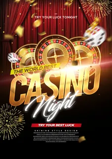 赌场金红色传单海报