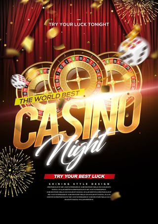 赌场金红色传单海报