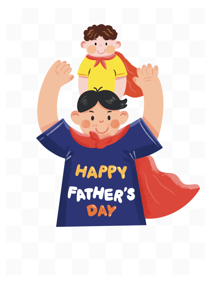父亲节形象扁平风组合元素