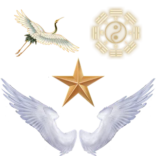 鹤 星星 八卦 和翅膀