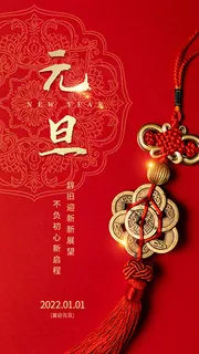 2021年元旦吉祥宣传摄影图海报