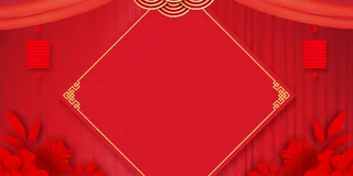 2022虎年新年春节卡通模板喜庆节日背景