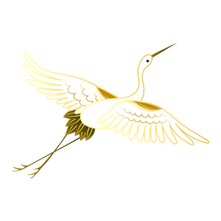 中国风古典中式国潮风手绘飞鹤图案仙鹤装饰素材PNG免抠插画元素