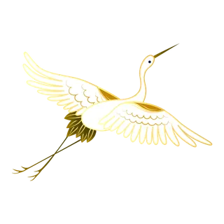 中国风古典中式国潮风手绘飞鹤图案仙鹤装饰素材PNG免抠插画元素