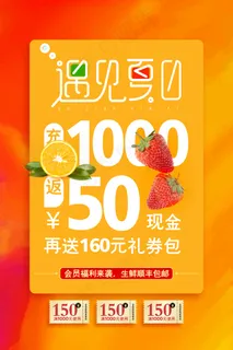 时尚清凉夏季促销夏天海报