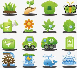 绿色环保图标矢量
