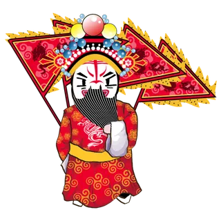 卡通京剧戏剧人物脸谱插画PNG图片 国潮中国风Q版戏剧人物PS素材