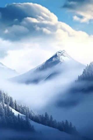 雪景树林阳光背景