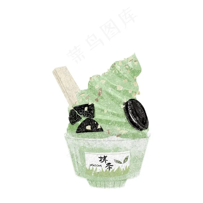 抹茶味道甜品甜点插画高清图片 抹茶味道甜品甜点插画高清图片