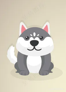 唯美矢量狗艺术插画