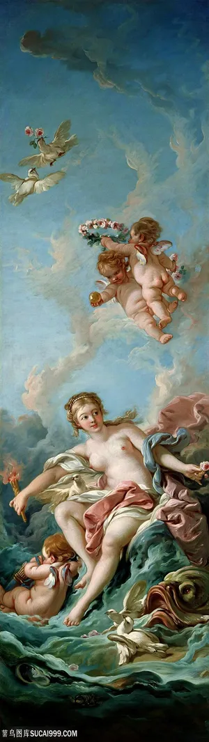 天使美女油画装饰画油画图片