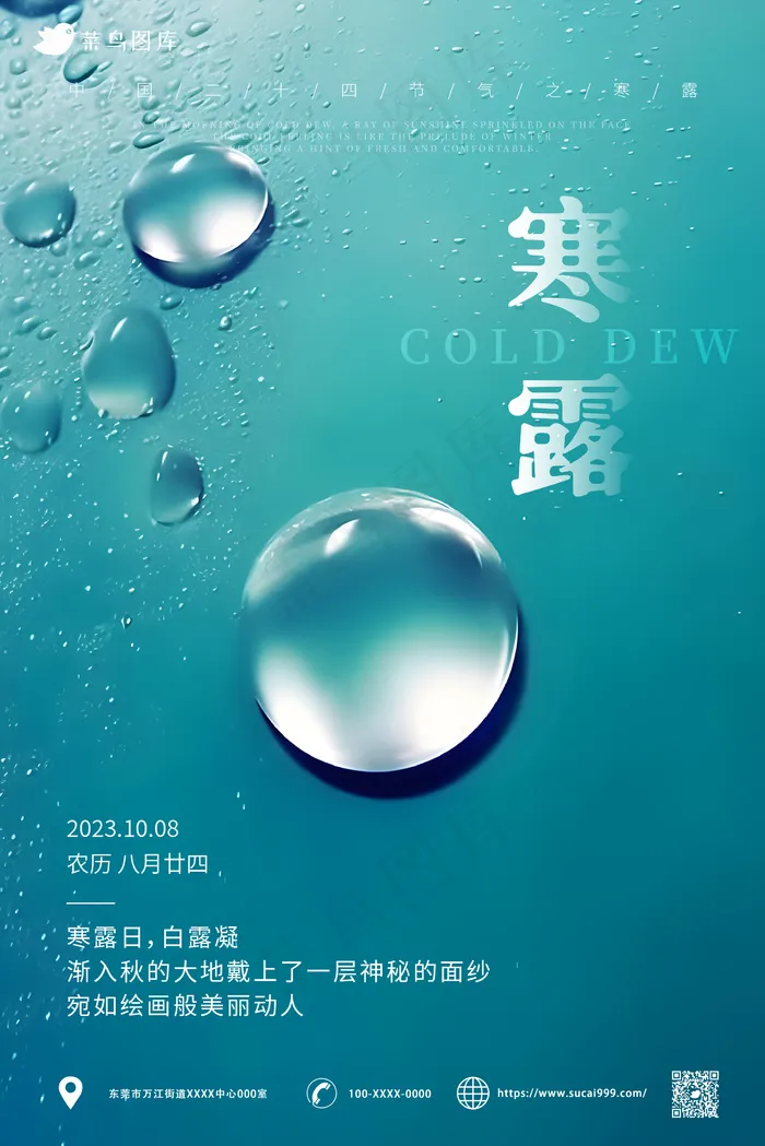 小清新 寒露节气海报ai矢量模版下载