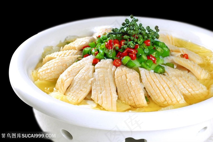 花椒黄喉中华美食摄影图