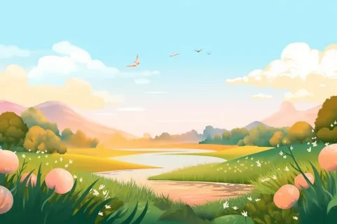 绿色清新户外草地背景