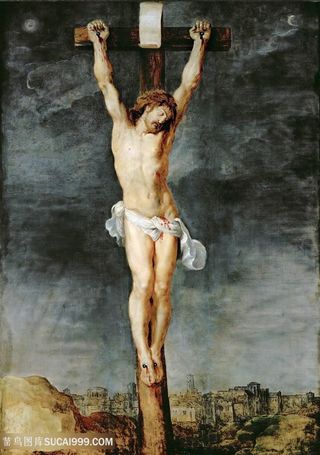 鲁本斯油画十字架上的耶稣挂画