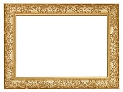 横向宽边金色相框素材