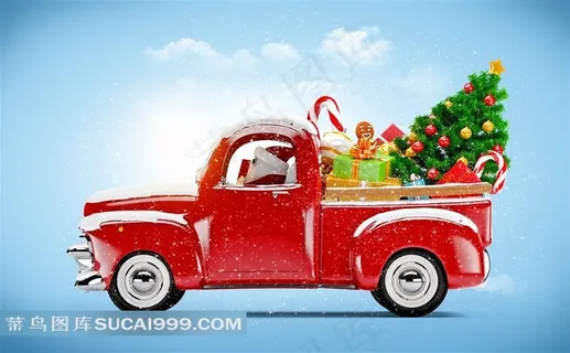 圣诞节汽车海报背景
