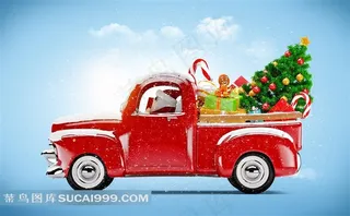 圣诞节汽车海报背景