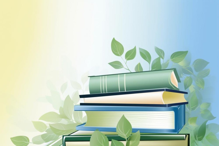 黄绿色清新渐变书籍背景