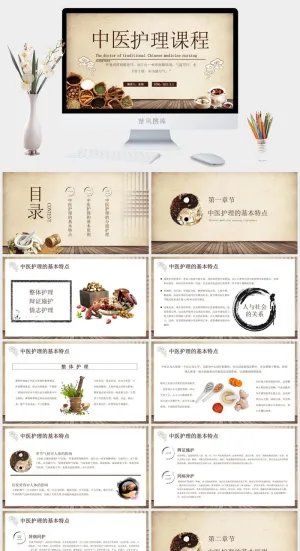 中医养生PPT模板预览图
